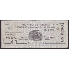 ARGENTINA EC. 433 BONO BILLETE DE EMERGENCIA TUCUMAN